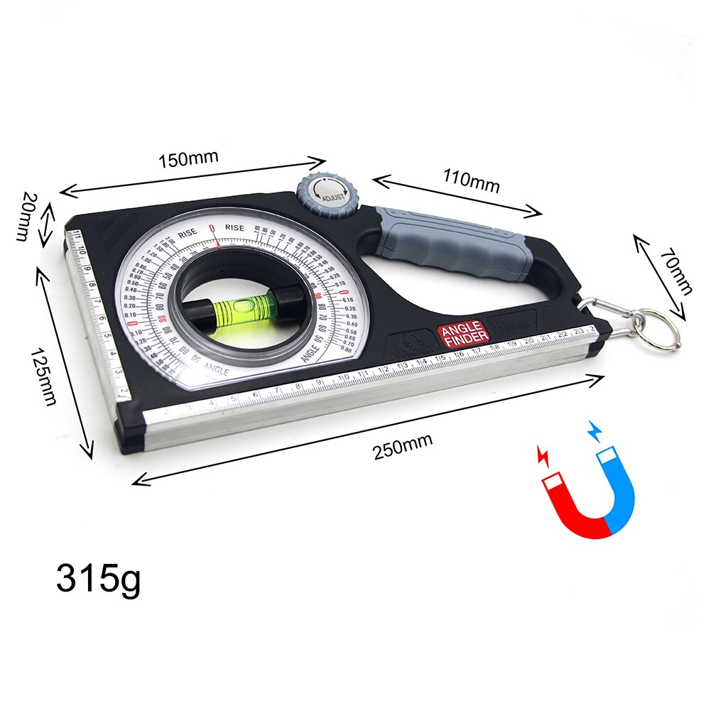 Multi-functional Protractor Angle Finder Slope Scale Level Measuring Instrument with Magnetic Base High Precision Measuring Tool