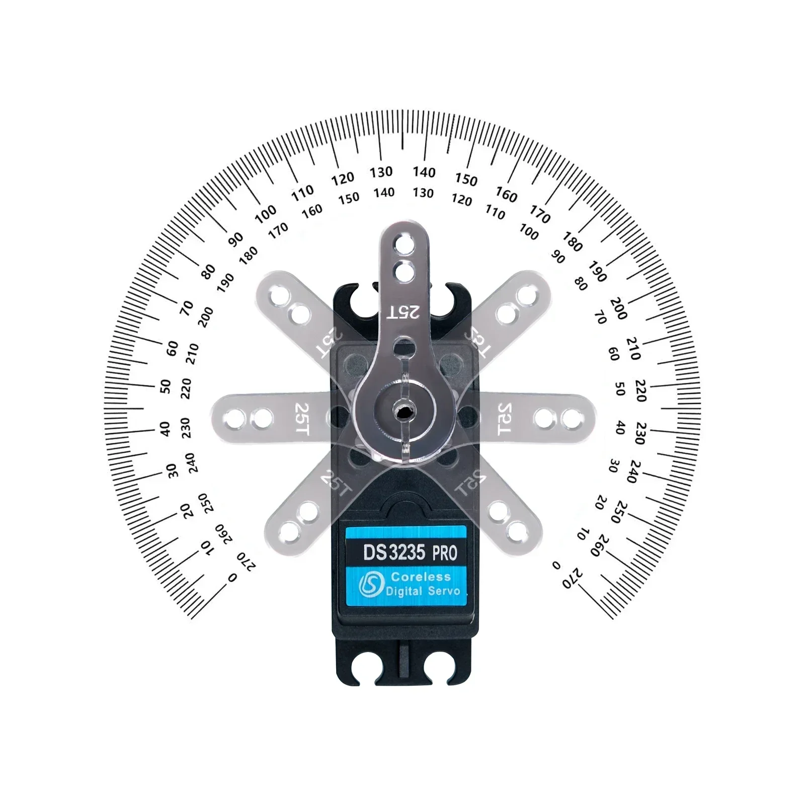 Servo Digital DS3235 PRO de 35kg, motor sin núcleo de 180/270 grados con servos de brazo Servo de 25T para Robot