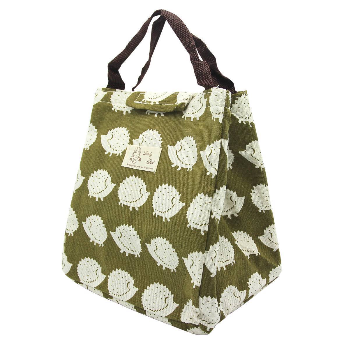 Portable Insulated Lunch Bag Fresh Cooler Snack Picnic Thermal Food Tote Carry Case Storage Bags: hedgehog
