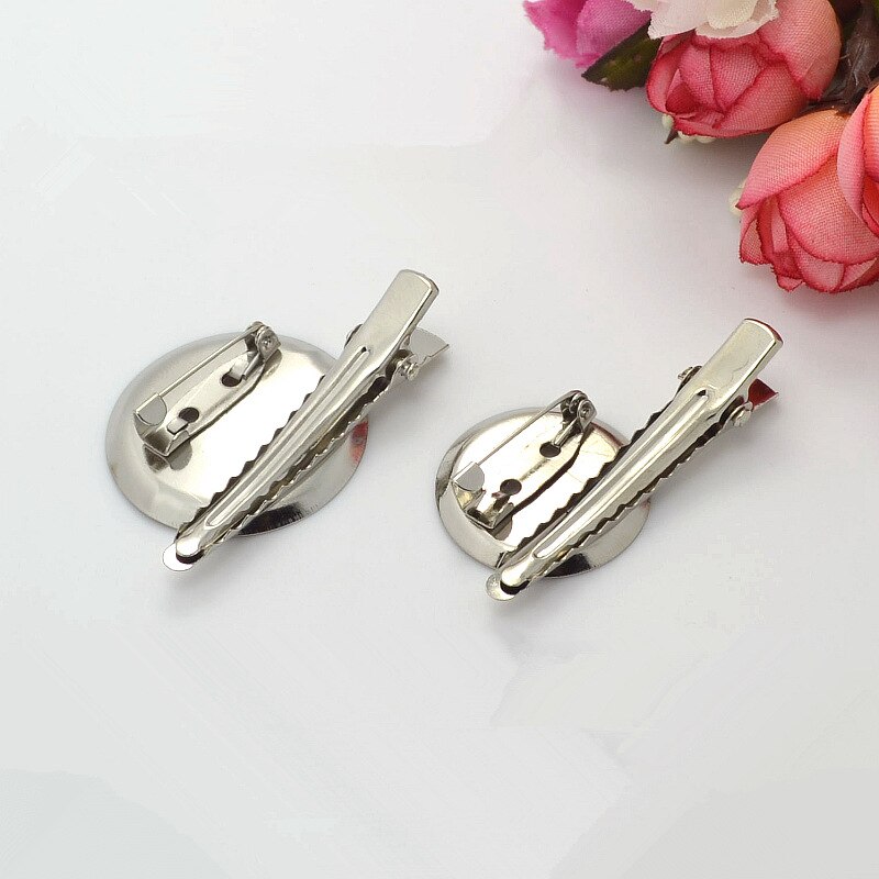 100 unids/lote de broche, alfileres, corpiño, bandeja redonda de rodio, broche con Base de cabujón, alfiler de seguridad para broches artesanales, alfileres para ropa de boda