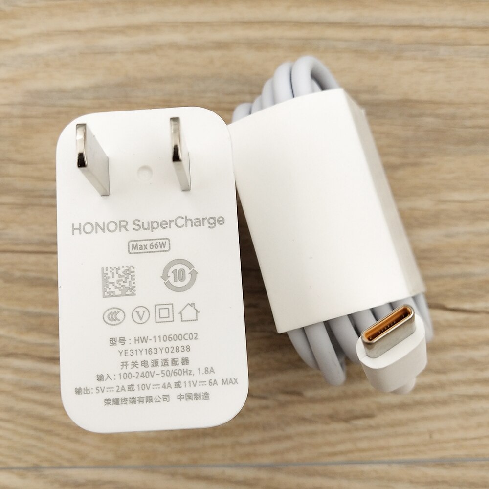 66W Super szybka ładowarka ue/usa Travel Wall Adapter do honoru 60 50 40 V50 V40 V30 Nova 8 9 Pro Huawei P50 P40 Pro type-c kabel Usb