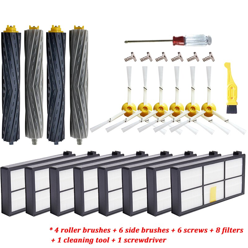 Filter Brush for iRobot Roomba 990 980 960 900 896 890 886 880 880 871 870 865 866 865 860 800 Series Accessories Wheel Kit: HXL2114