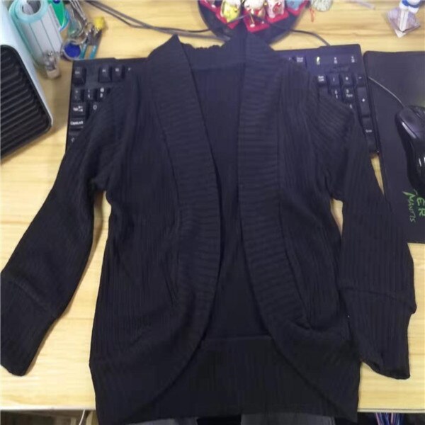 Peuter Kids Baby Meisje Gebreide Trui Vest Jas Lange Mouw Top Uitloper Meisjes Trui Top Kleding: Black / size 80