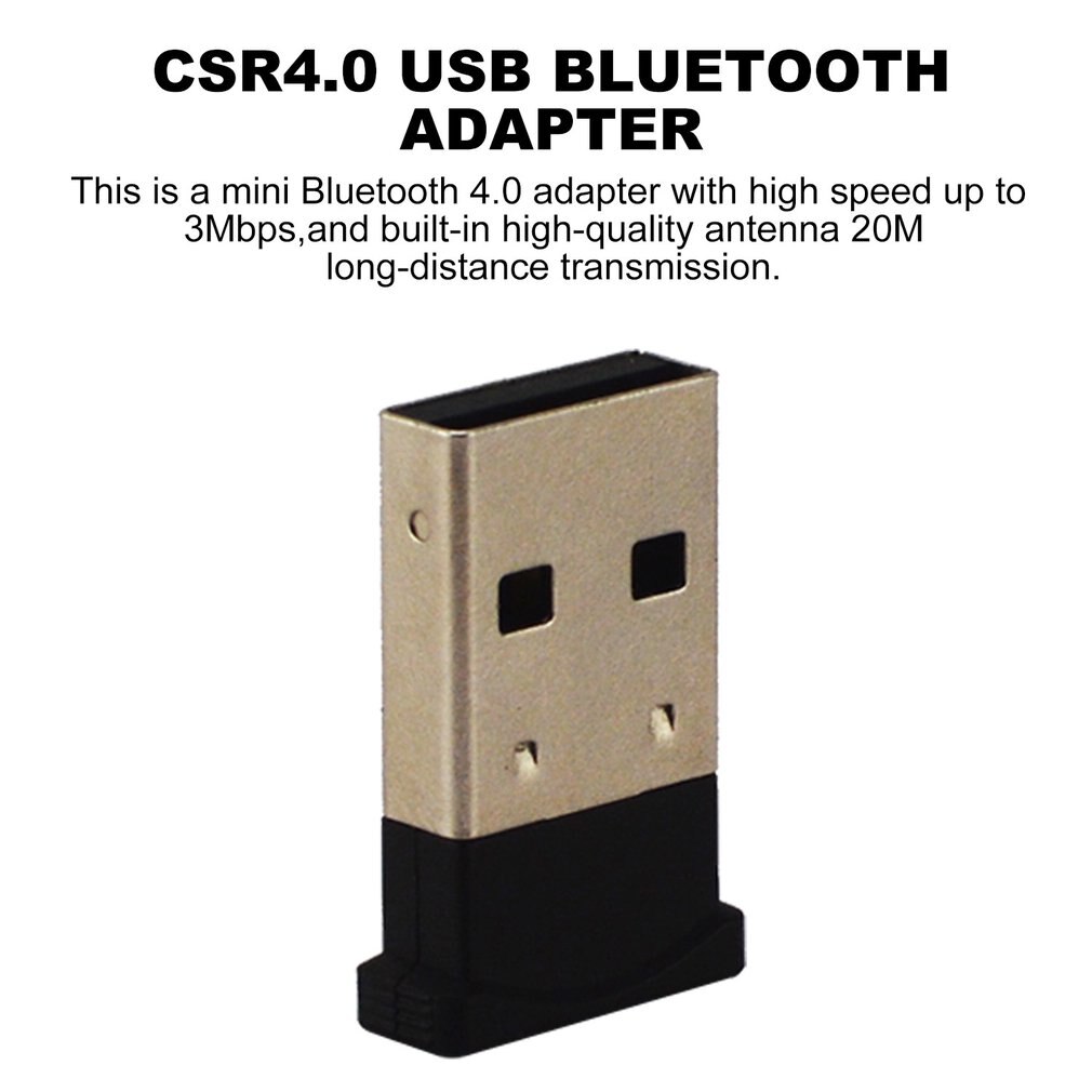 CSR4.0 BTD-401 USB Bluetooth 3.0-adapter – 20 M Bereik, 3 Mbps, Plug & Play Voor Windows 7/8/10/XP/Vista
