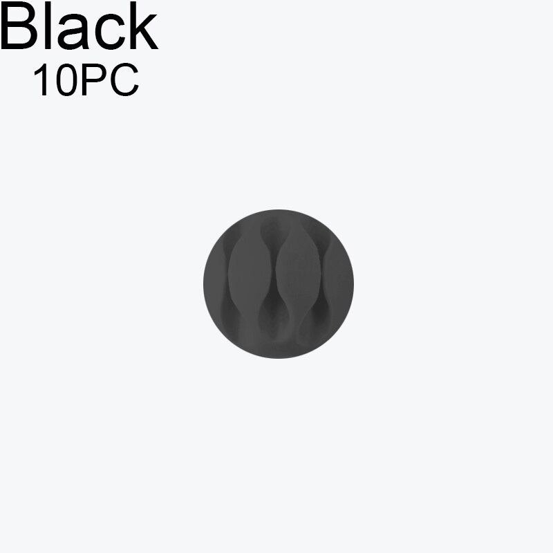 Leuke Telefoon Kabel Organizer Computer Netsnoer Houder Muis Draad Clips Siliconen Kabels Protector Datalijn Bureau Kabelmanagement: 10PCS Black 3 Holes