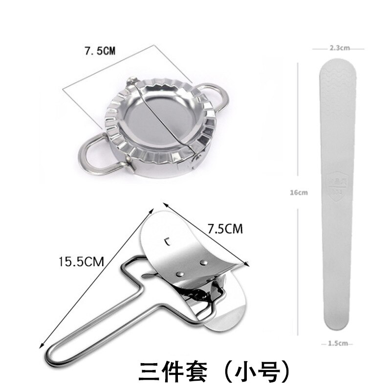 MEMDOO 3PCS Stainless Steel Dumpling Makers Mold Ravioli Gyoza Maker Dough Cutter Wrappers Presser Making Machine for Kitchen: S