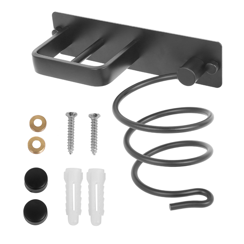 Soporte para secador de pelo, soporte de pared para secador de baño, organizador, estante, ducha, inodoro, soplador, colgador de secador de pelo de aluminio: Verde