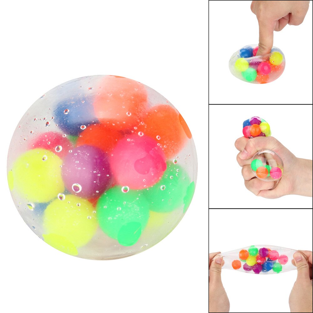 Juguete pelota de estrés antiestrés colorida para oficina, pelota de estrés Pop It, Bola de presión para aliviar el estrés, juguetes sensoriales: Transparente