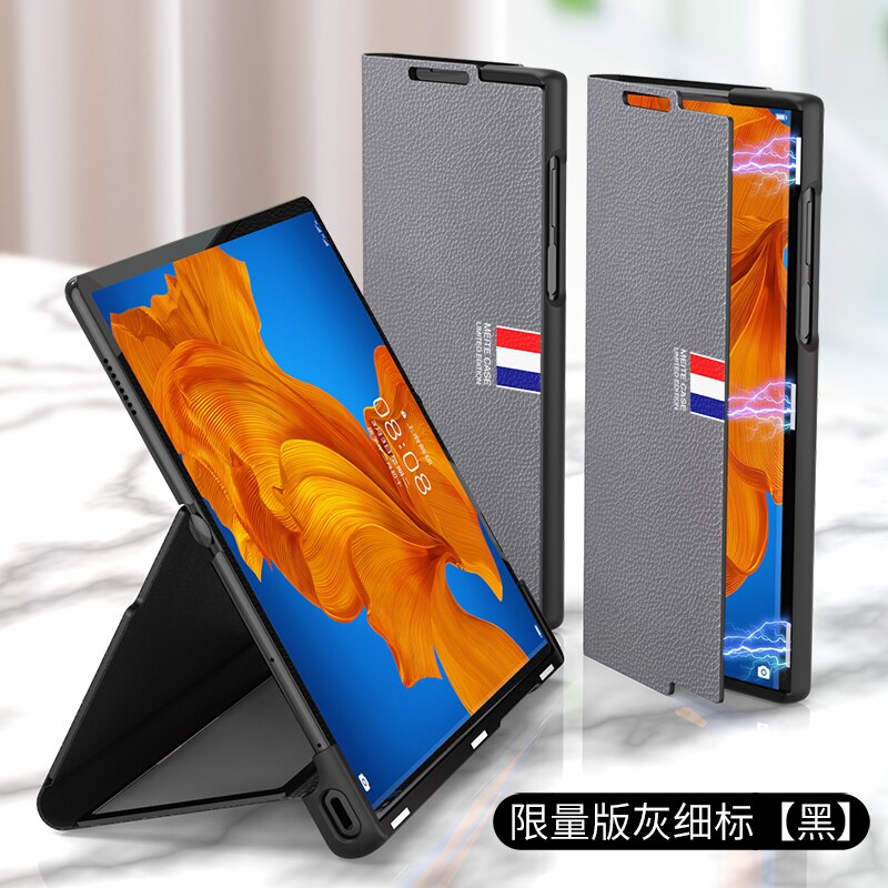 Huawei mate xs用の磁気クロージャー付き折りたたみ式レザーケース,デラックスパターン,耐衝撃性,保護スタンド付き: pattern 1