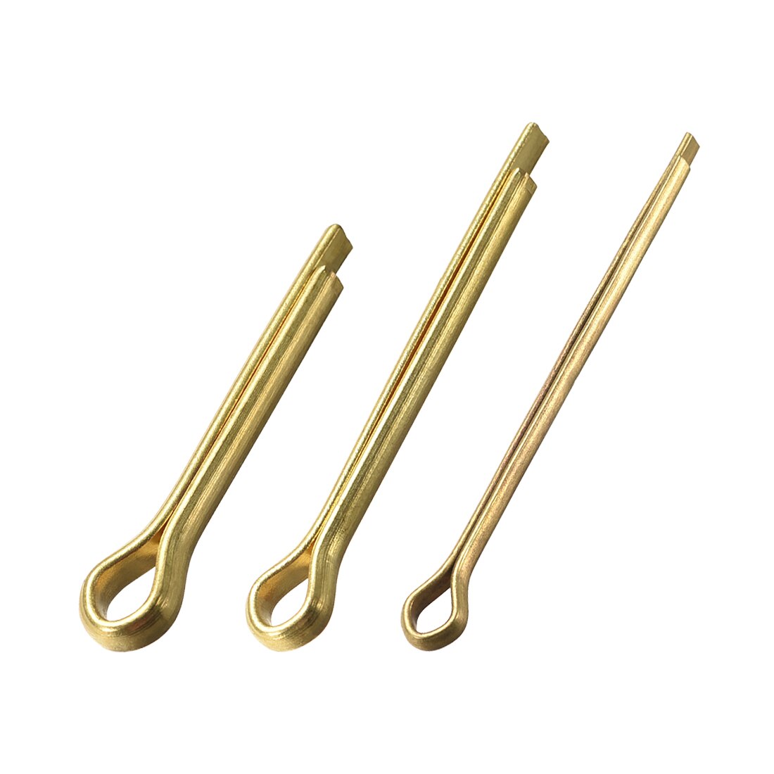 uxcell 1 Pcs Split Cotter Pin - 3mm 4mm Diameter x 25mm/40mm/50mm Length Solid Brass 2-Prongs Gold Tone for Home DIY