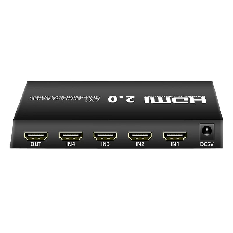 4x1 hdmi switch 4k 60hz 4 porta hdmi caixa de interruptor com receptor ir 4 em 1 para fora interruptor hdmi switcher selector