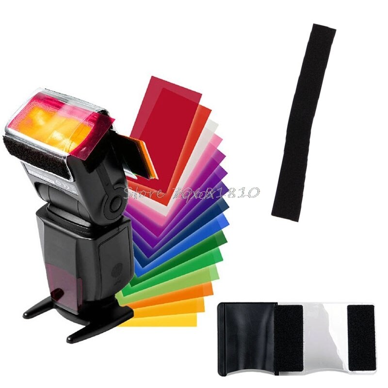 Siv 12 farver gelfilter blitz diffuser soft box studiebelysningsfilter til kamera