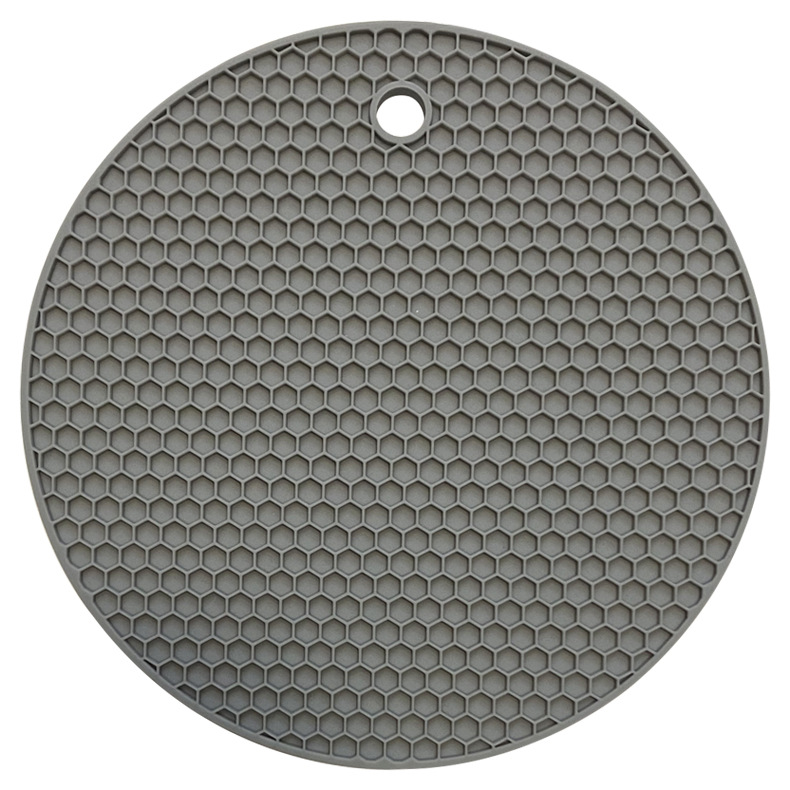 18 cm Ronde Siliconen Mat Coaster Food Grade Materiaal Placemat antislip Tafelmat Keuken Accessoires Gadgets Ronde Cup mat: HEUBLAUW
