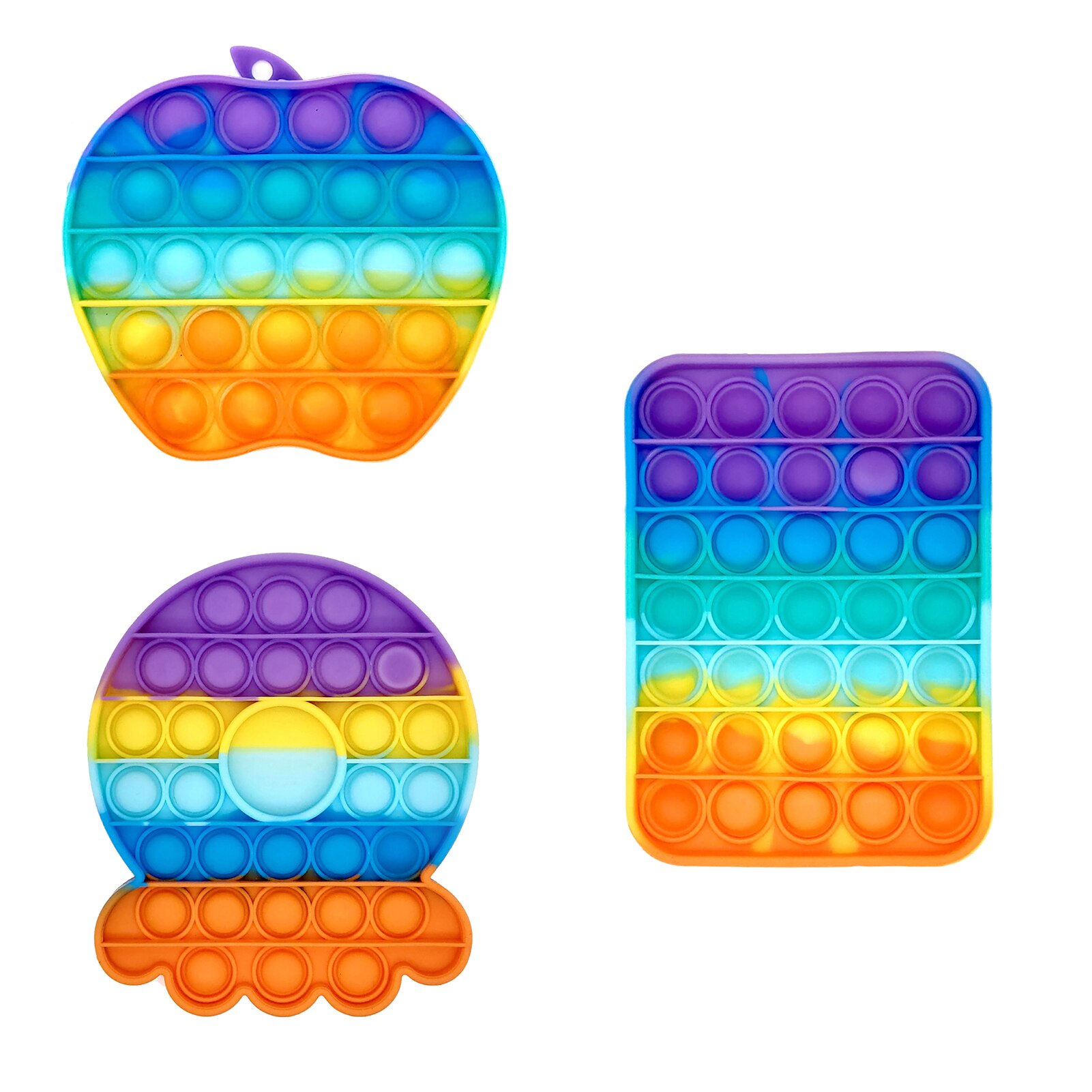 Silicone De-stressing Pop Fidget Toys Safe Sensory Toy Simpl Dimpl Popit Anti-stress Squish Push Bubble Toys For Children Adult