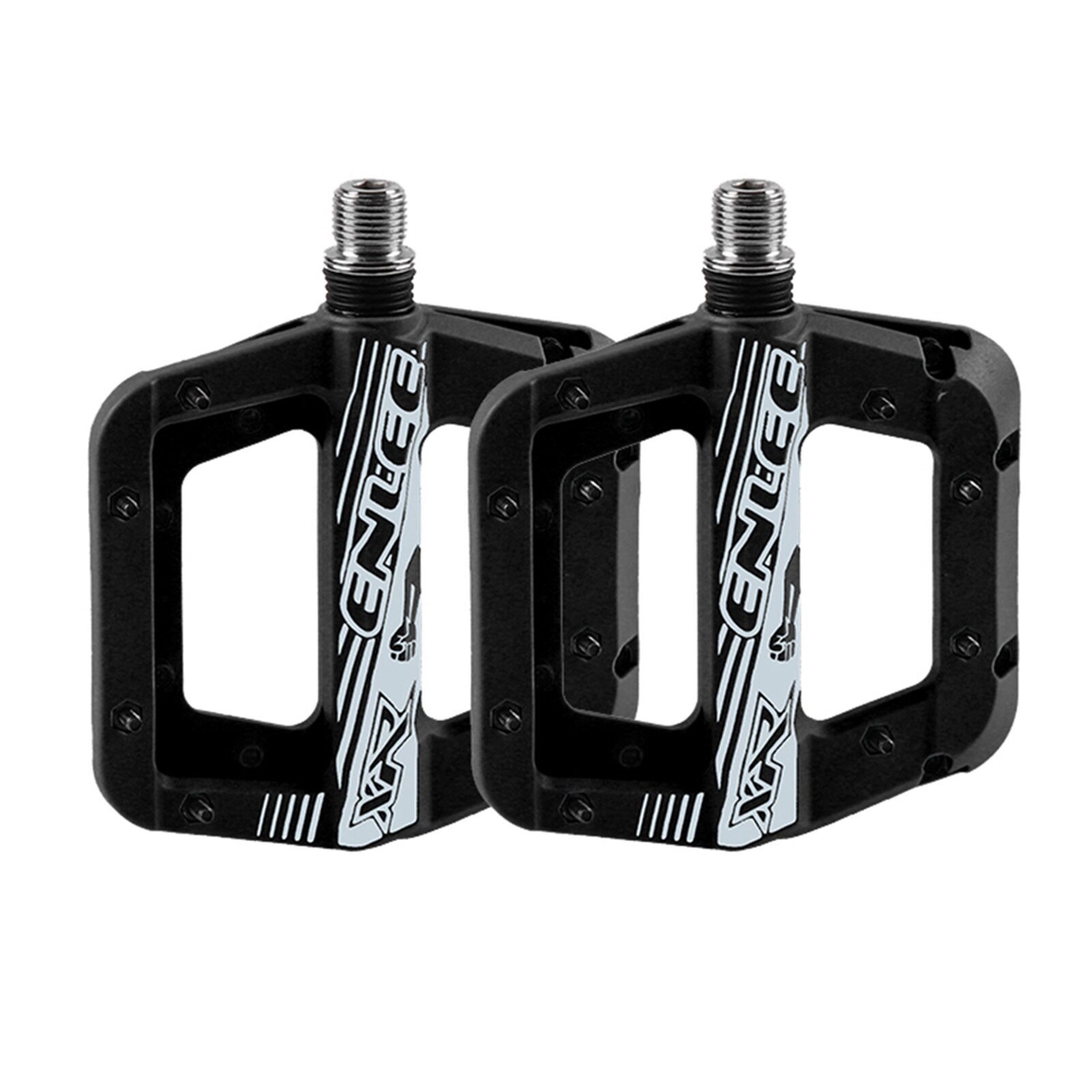 ENLEE 9/16 inches Mountain Bike Pedals Non-Slip Lightweight Nylon Fiber Bicycle Platform Pedals Pedales Bicicleta Accessories: Black