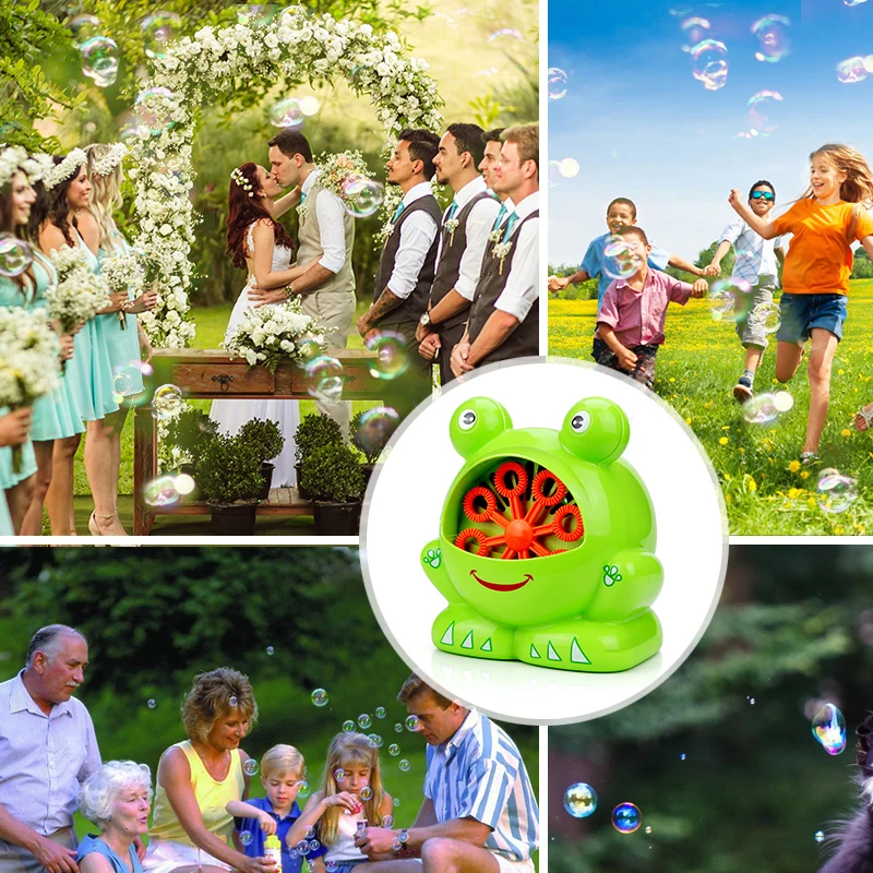 Neue niedliche lustige Frosch automatische blasiert Maschine Gebläse Hersteller Party Sommer draussen-Spielzeug für freundlicher und