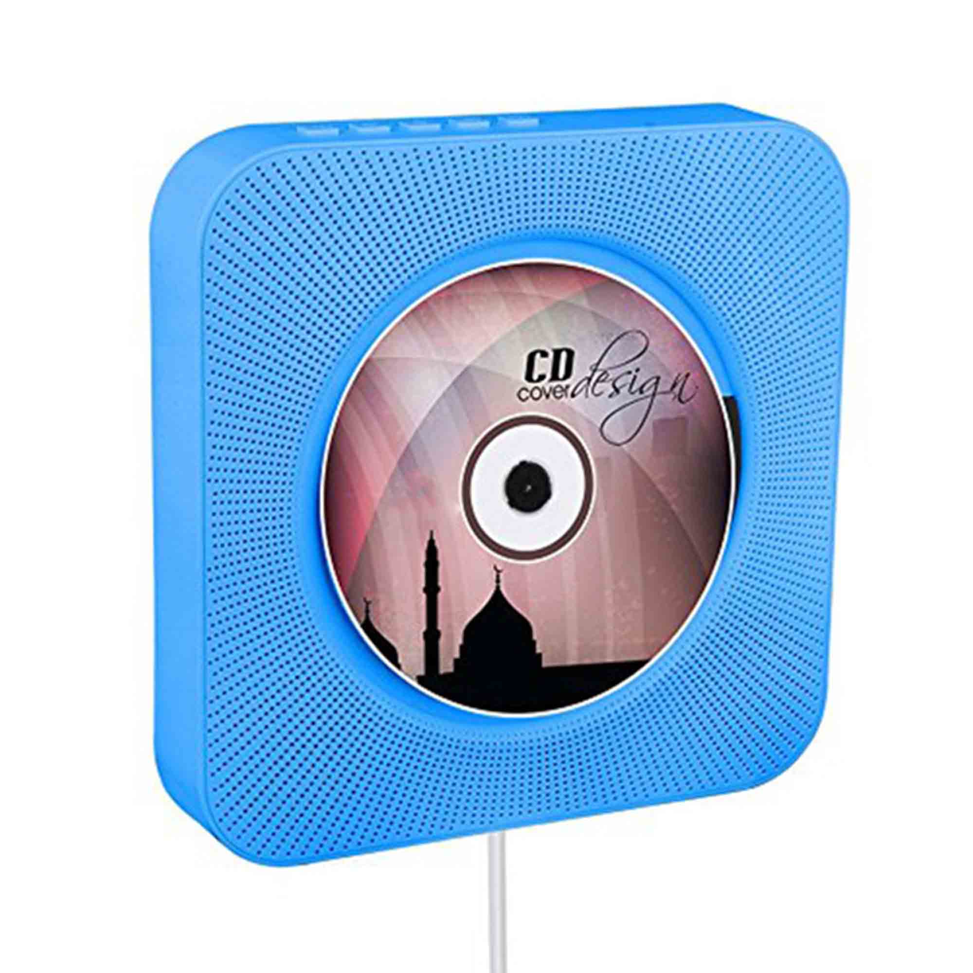 Reproductor de CD portátil, Altavoz Bluetooth, reproductor de CD estéreo, pantalla LED, reproductor de música de CD montable en pared con Control remoto IR, Radio FM