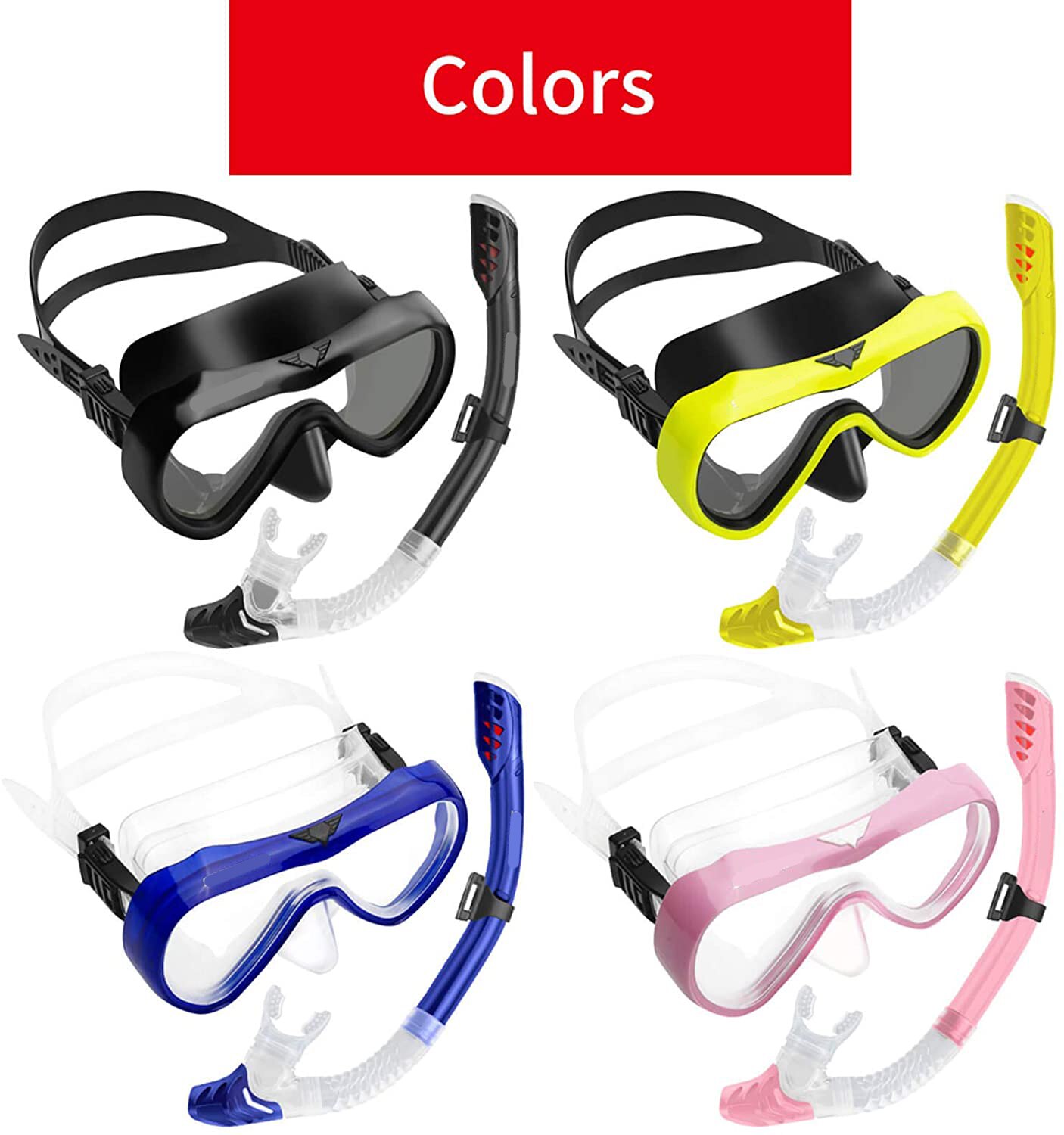 Advanced Anti-Fog Snorkel Mask for Snorkeling Swimming Scuba Diving with Wide-Angle Tempered Glass Coating Lens Snorkelling Set