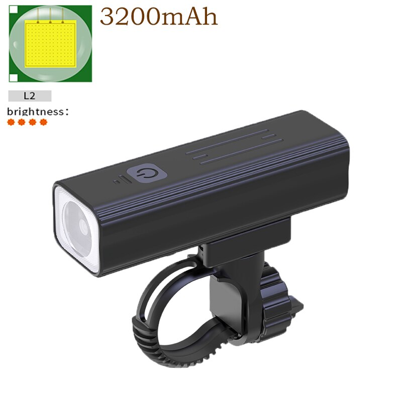 XHP90 Fahrrad Licht P50 LED USB Aufladbare T6/L2 Leistungsstarke Wasserdicht Vorne Scheinwerfer 3200mAh Neue MTB Radfahren Taschenlampe Energie: L2-3200mAh