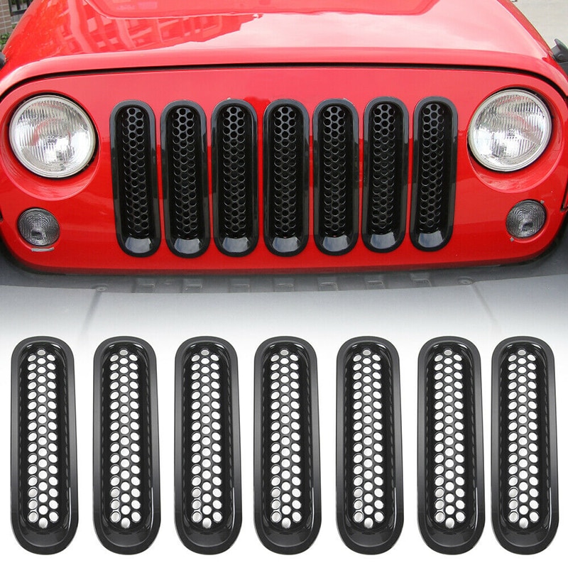 7Pcs Car Insert Front Mesh Grille Black Decoration... Grandado