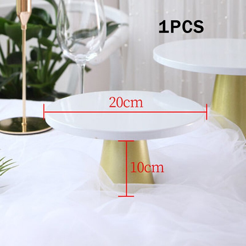 Soporte de Metal para pasteles, bandeja de Metal para postres, pasteles, macarrón, para de cumpleaños, Navidad, boda, dorado: 1PCS S