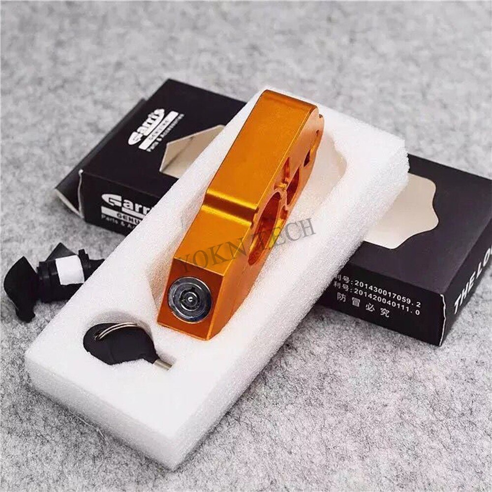 Motorcycle Handle Brake Lever Theft Lock For YAMAHA future xvs 1100 dragstar fz8 For KAWASAKI ninja zx-6r(636) z1000sx tourer: Orange