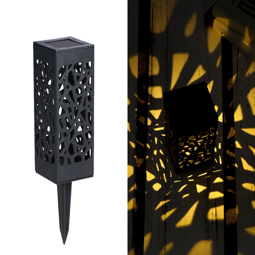 Solar Lawn Light Decoration Garden Hollow Lawn Lamp Outdoor Soalr Garden Lights Pathway Light Waterproof led Solar Garden Light: 1 pack