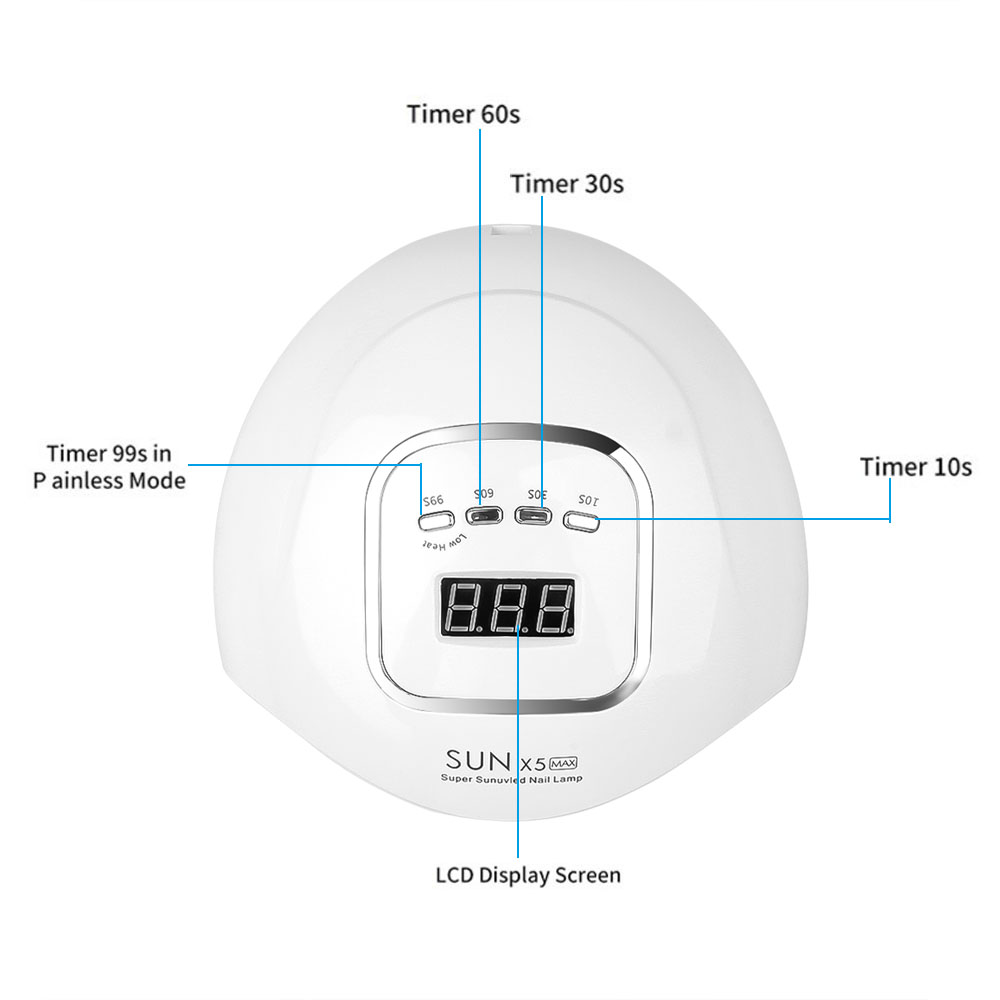 Lámpara para Gel de uñas 150W Sun X5 MAX, secador de uñas LED de lámpara con pantalla LCD, herramientas de manicura DIY, UV para todo tipo de laca de Gel, lámpara de hielo # GS-9