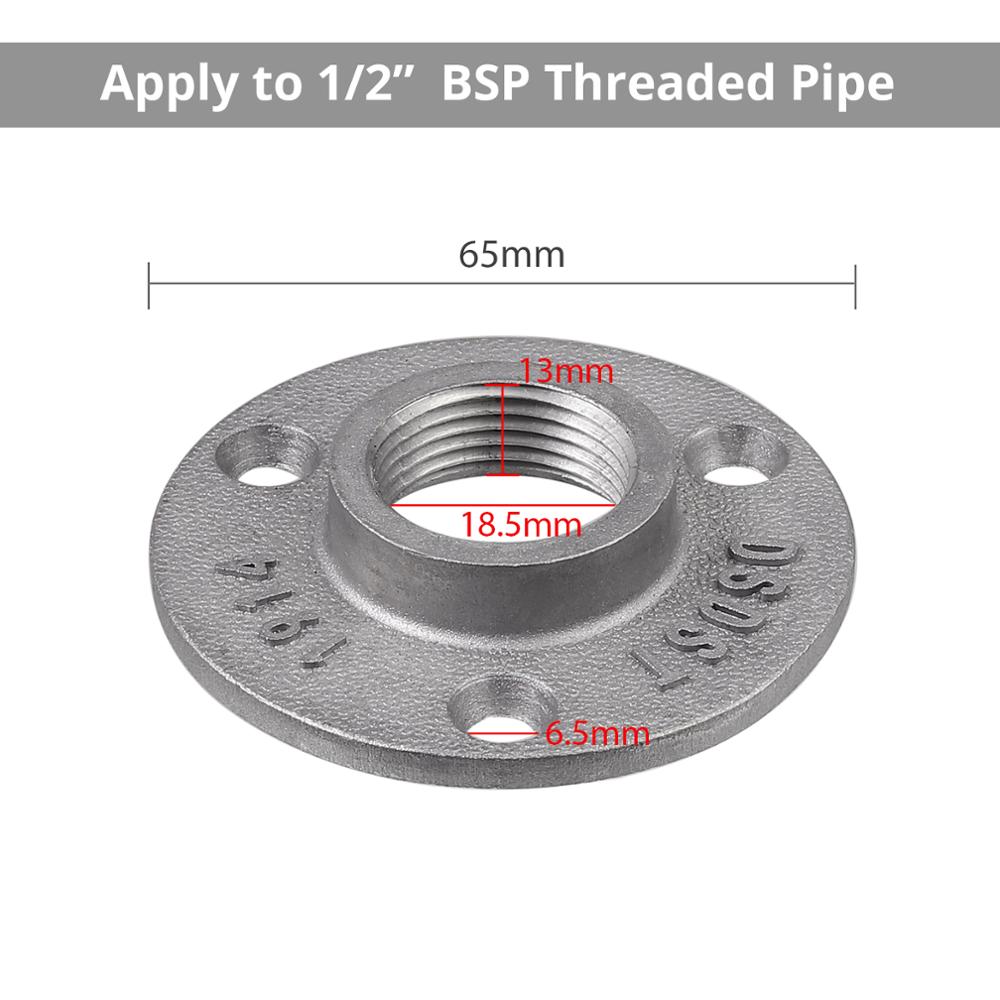 PROSTER 10 stücke für Temperguss Aluminium Legierung Rohr Armaturen Zauberstab Boden Flansch Rostigen Industrie 1/2 &quot;3/4” 1 ”BSP Silber Grau