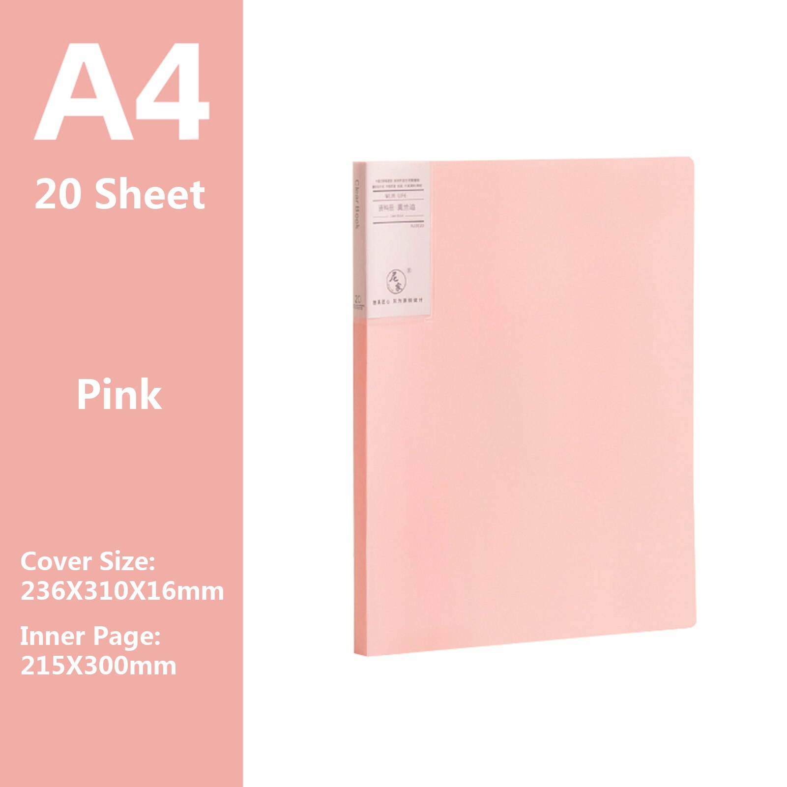 A4 Size Presentation Book Display Book Document Organizer Waterproof with 30-Pocket Sheet Protector for Business Office School: Pink-20