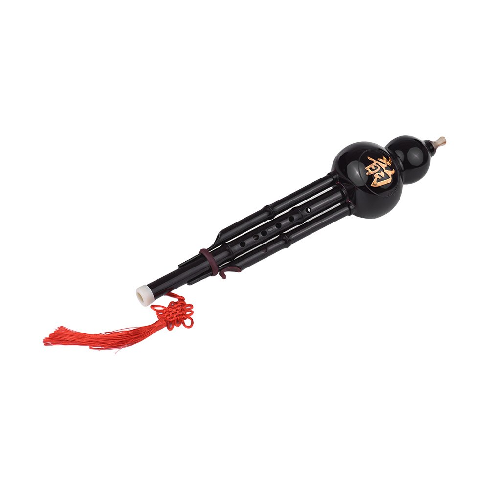 Instrumento tradicional chino Hulusi Cucurbit flauta botella calabaza c-key Material de resina con nudo chino funda de transporte