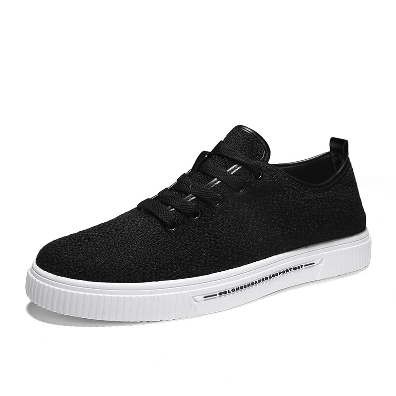 Baskets de printemps pupuda pour hommes, chaussures en toile de lin, chaussures décontractées tendance pour hommes, espadrilles confortables, chaussures de course classiques: Noir / 10
