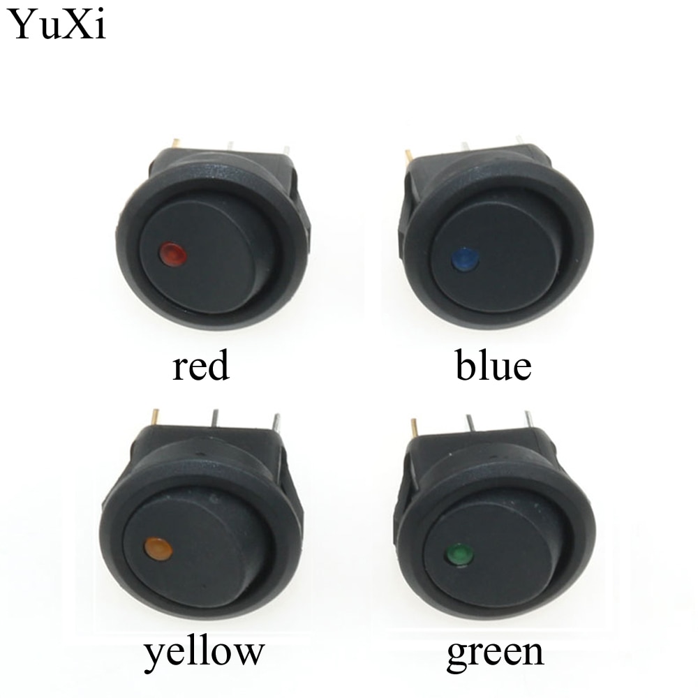 YuXi 3 Stifte Mit LED-leuchten Schalter 12V 20A Katze Auge Schalter Auto Auto Stiefel Runde Rocker Schalter AUF -WEG