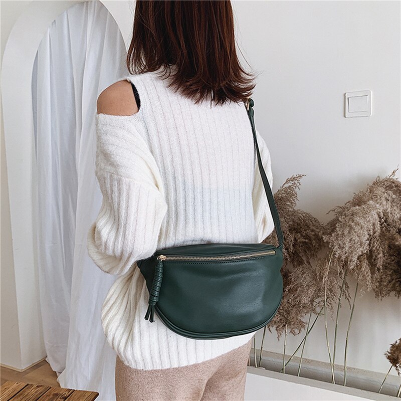 Women Waist Bag Fanny Pack Large Capacity Crossbody Chest Bags Banana Pack PU Leather Ladies Belt Bag Waist Pack