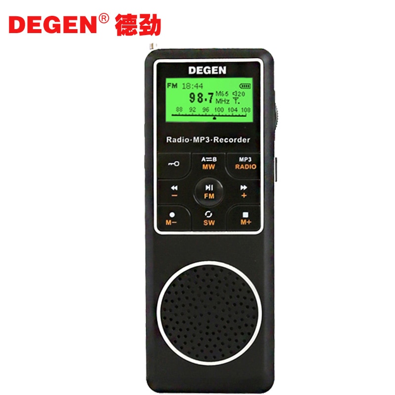 Degen DE1127 4Gb MP3 Speler En Voice Recorder Met Fm Stereo Degen Digitale Radio Ontvanger Mw Sw Am Kortegolf radio