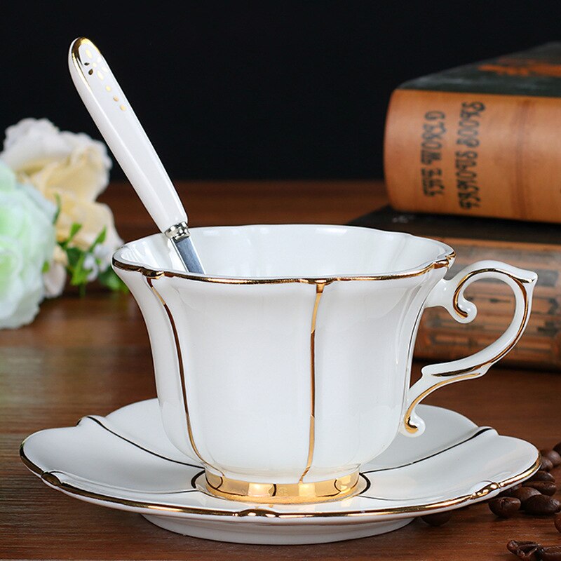 Benporslin porslin kopp och fat keramik enkel teservis moderna kaffekoppar tazas para café köksutrustning  yc50: Stil 7