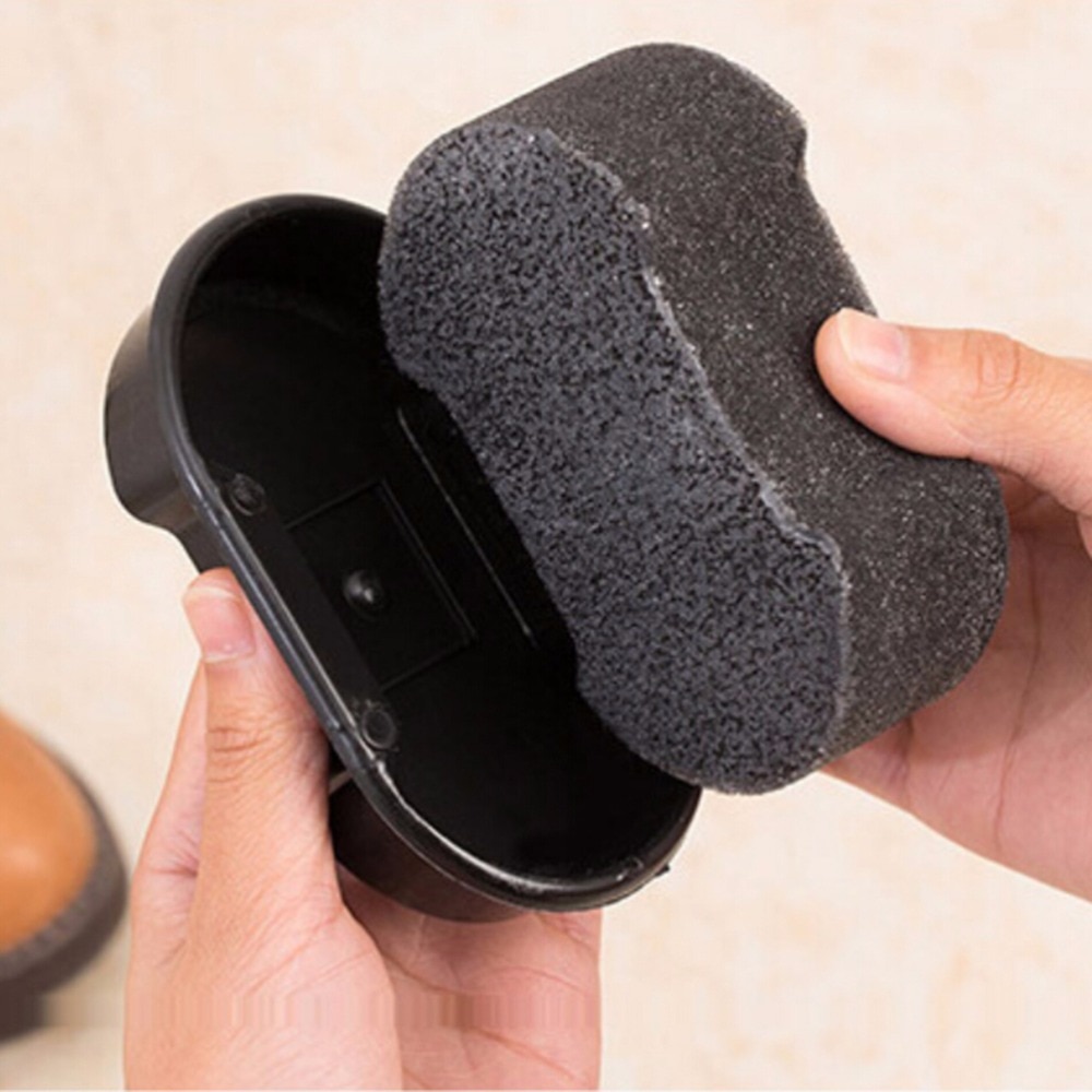 Esponja de brillo enceradora de cera líquida para limpieza y pulido de cuero, zapatos y botas para bolsa de, sofá, 1 Uds., limpiador de cepillo de zapatos con brillo negro