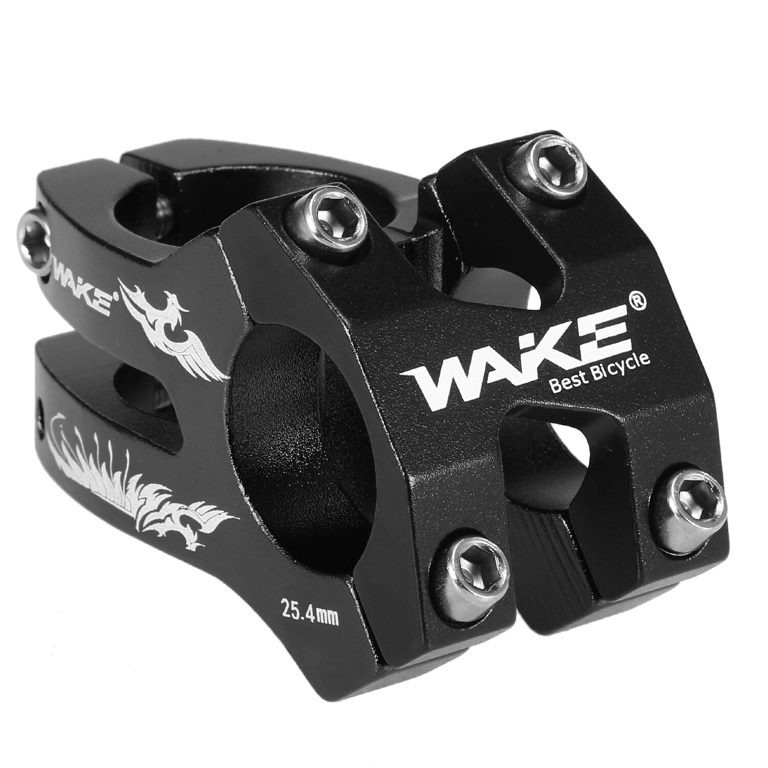 Wake stem Bicycle Stem Children Balance Bike Handlebar Stem Children Bicycle Aluminum Alloy Riser bike stem: Black 31.8mm