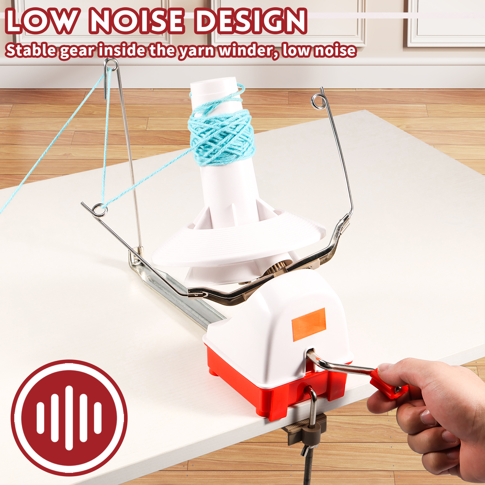 Hand Operated Yarn Winder Fiber Wool Manual Handheld Winder Machine String Ball Portable for DIY Sewing Making Accessories