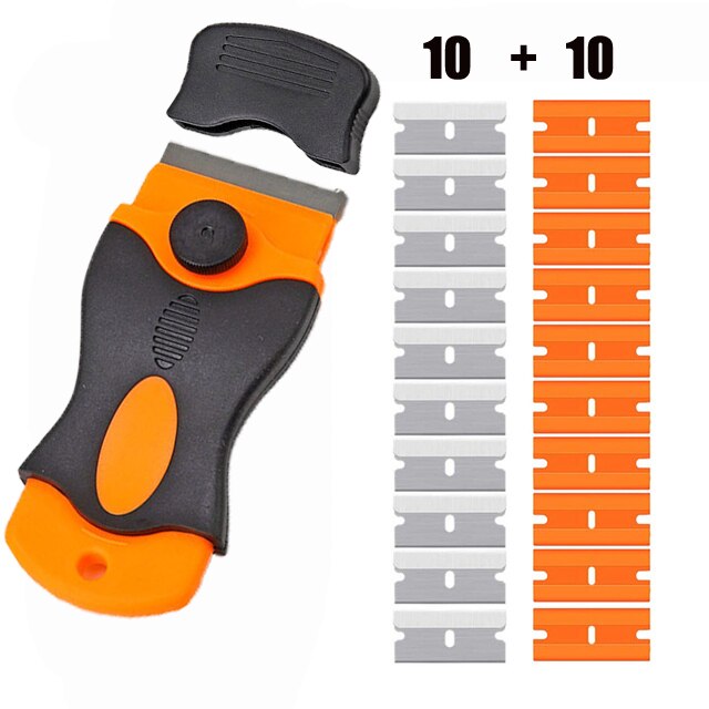 Window Glass Sticker Cleaning Razor Scraper Ceramic Razor Blades Car Tint Oven Vinyl Wrap Glue Squeegee Remover Cleaner Tool: C