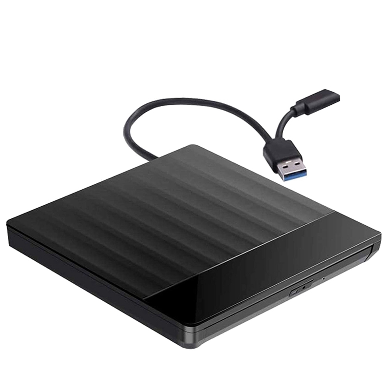External CD DVD Drive,USB 3.0 and USB C Port High Speed Data Transfer Portable CD DVD +/-RW Drive Slim DVD/CD ROM Burner: Default Title