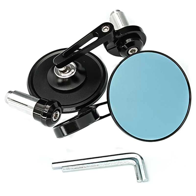 Specchietti retrovisori moto dall'aspetto universale Rotondi 7/8" Maniglia Bar End Lato moto 2 pezzi/paia