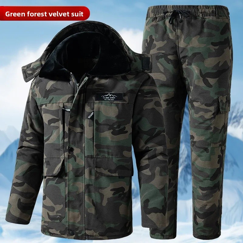 Vêtements de travail en polaire épaisse pour hommes, coupe-vent, imperméable, , en coton, ensemble gilet, combinaison de Protection du travail, automne et hiver