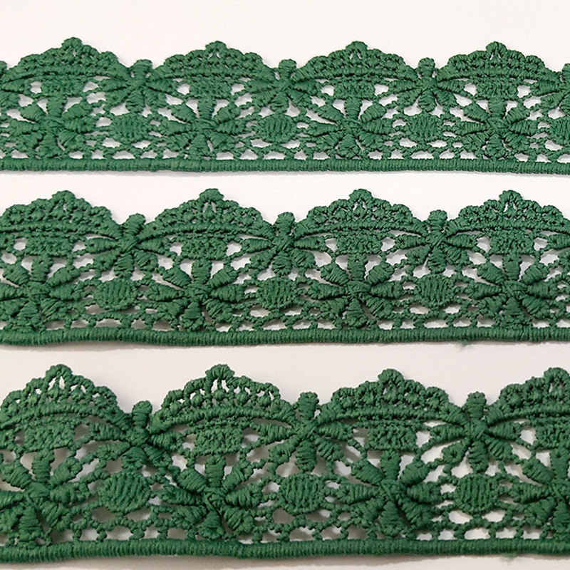 1Yard Kant Stof 3.8cn Kant Lint Katoen Guipure Groene Kant Stof Applique Trouwjurk Naaien Trim LA53