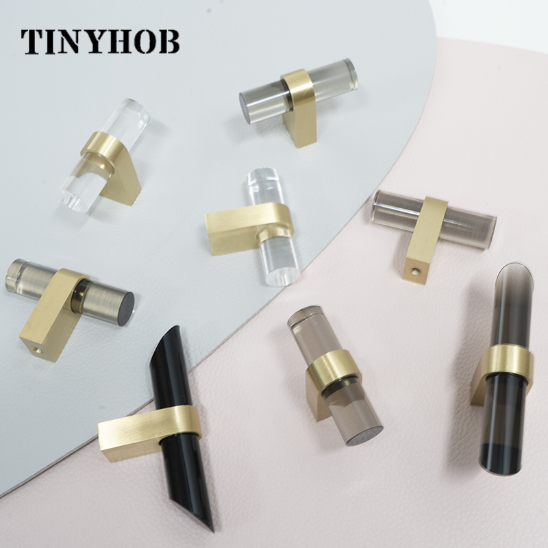 Transparent Acrylic Hooks for Hanging Coat Hat Keys Bathroom Hardware Decor Wall Hangers for Clothes Cabinet Handles and Knobs