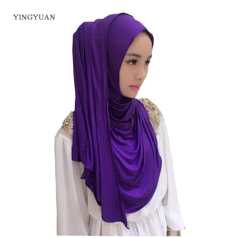 0TJ57 180*70 cm Solid Hijab Vrouwen Van Sjaals Moslim Hijaabs Hijab Mooie Mode Sjaal Cap (with1 Undescarf
