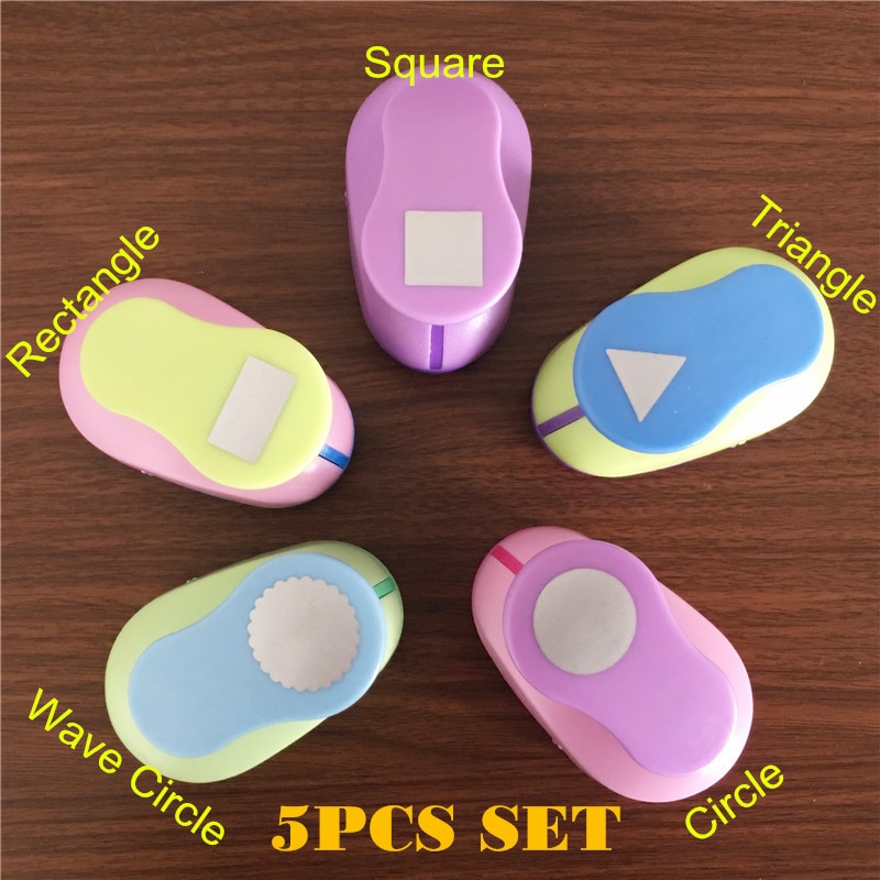5PCS Geometric shapes Shaped craft punch set 1 inch Scrapbook DIY Paper Cutter EVA foam Geometry Hole Punches