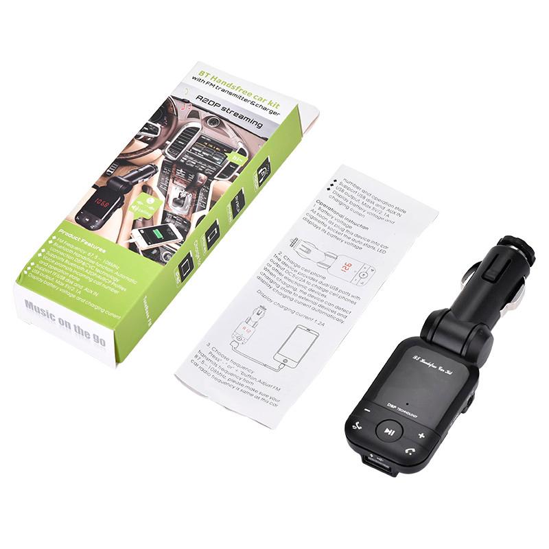 Practical Car FM Transmitters Modulator Wireless Bluetooth MP3 Player With LED Display USB Charger Support AUX TF Card U Disk