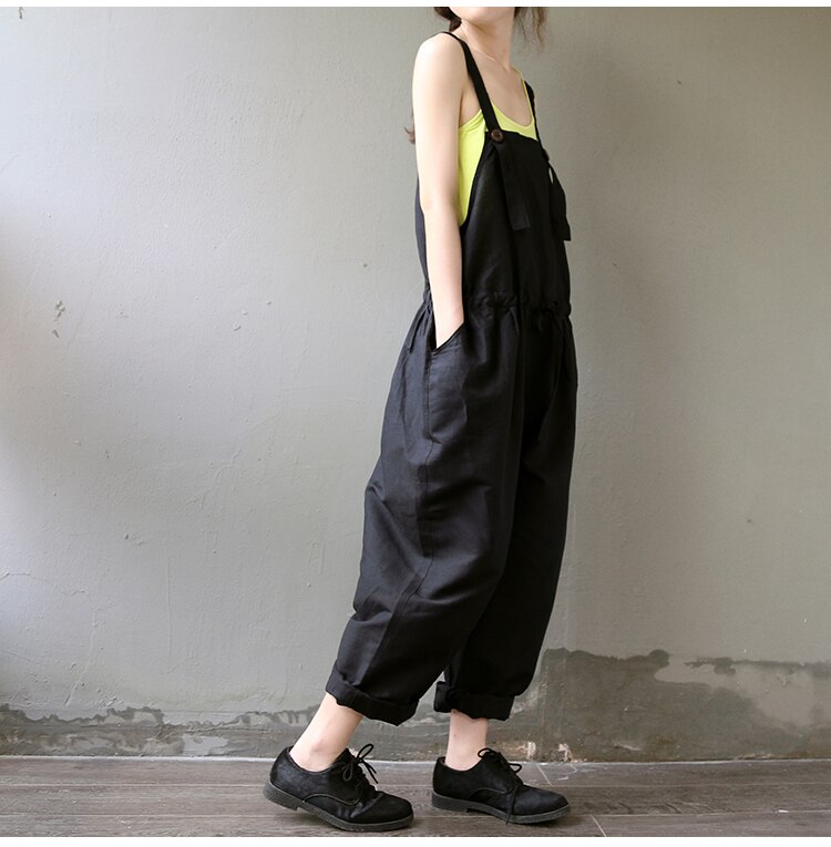Dame jumpsuit efterår gravid ærmeløs bomuld playsuits afslappet graviditets overalls løs lomme plus størrelse bukser bukser