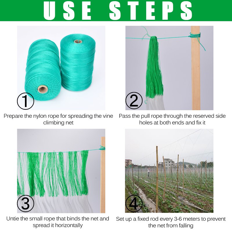 Siatka kratowa robić uprawiania roślin rolniczych Wytrzymała poliestrowa siatka wspierająca rośliny Winorośl Narzędzia robić wspinaczki Sadzenie Fasola i melony Wielofunkcyjne zastosowanie